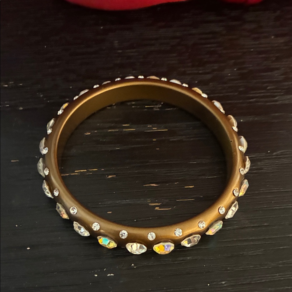 Elegant Brown Crystal-Studded Bangle